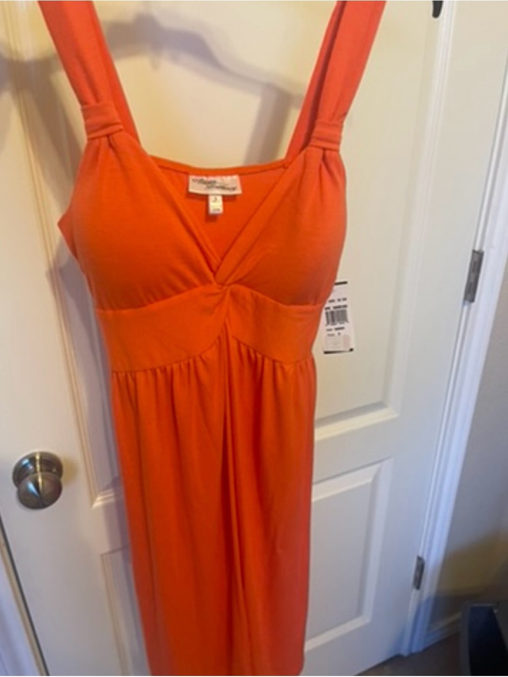 Sleeveless Orange Maxi Dress with Knot-Detail Straps new